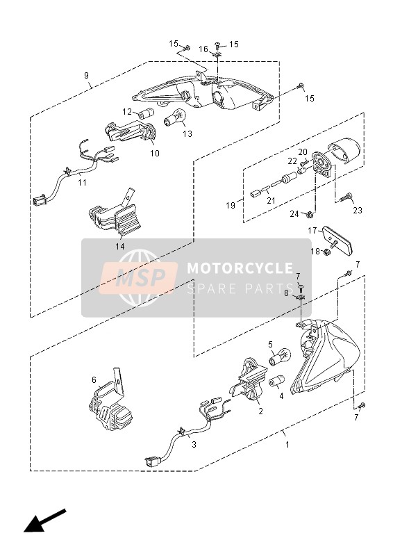 Yamaha YP250R X-MAX 2012 RÜCKLICHT für ein 2012 Yamaha YP250R X-MAX